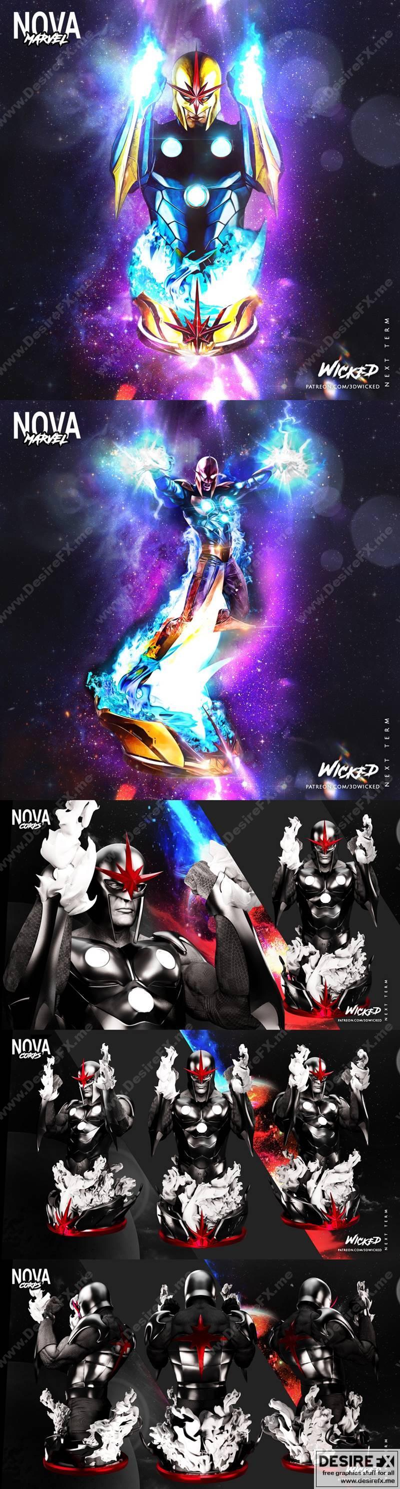 Wicked - Nova与Bust - 3D打印模型|Wicked – Nova and Bust – 3D Print Model STL