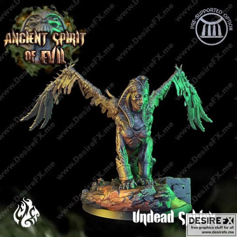 不死石像鬼——3D打印模型|Undead Sphinx – 3D Print Model STL