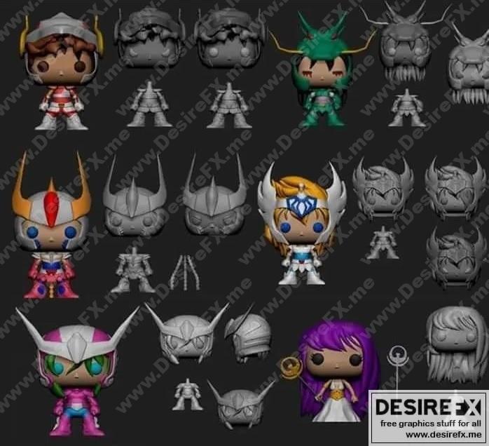 FUNKO圣斗士星矢 12黄道十二宫骑士 3D打印模型|FUNKO – Saint Seiya – Zodiac Knights