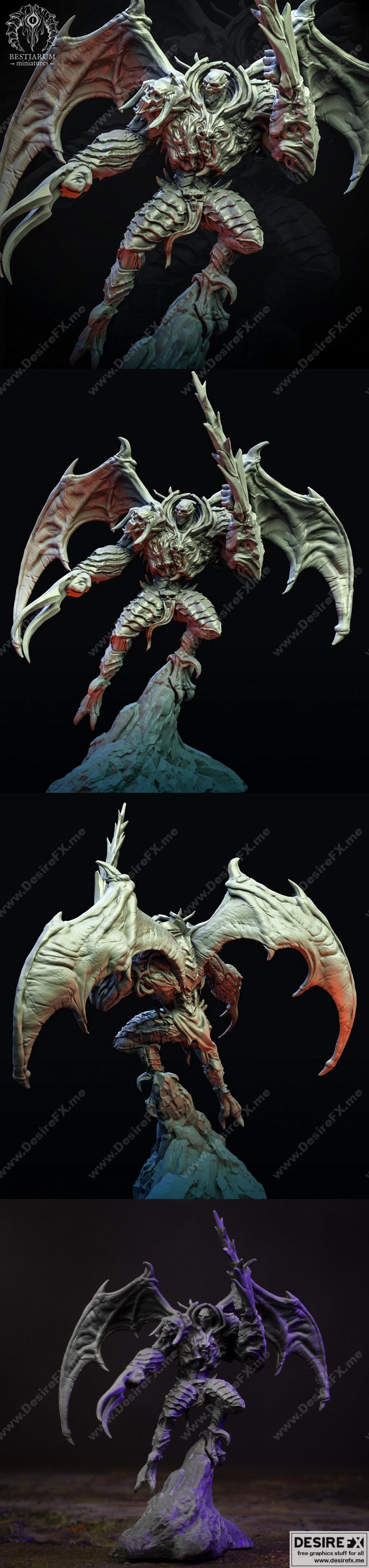 最佳幻想迷你模型-Scragoth掠食者姿势2-3D打印模型|Bestiarum Miniatures – Scragoth Raptor Pose 2 – 3D Print Model