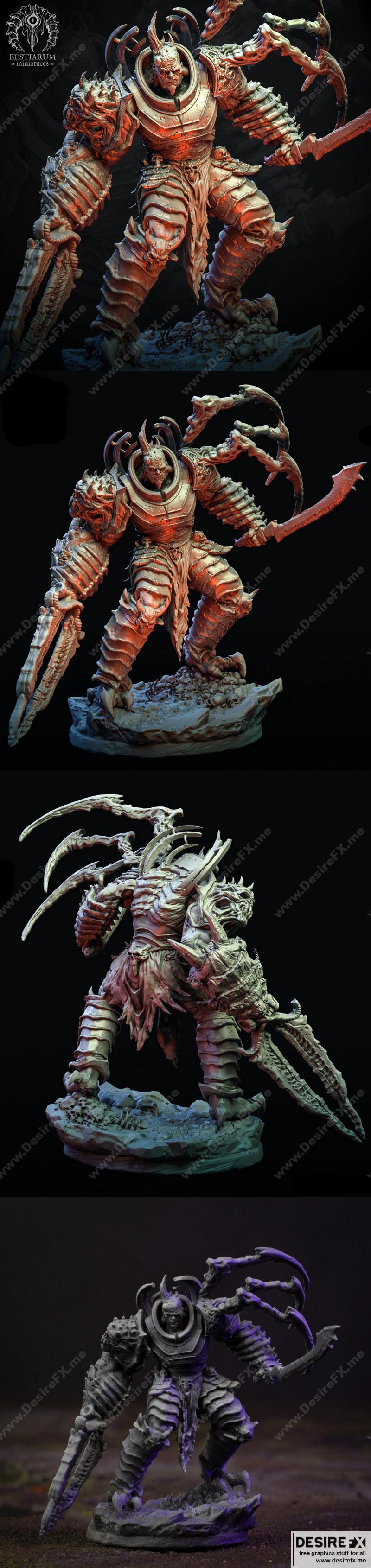 Bestiarum迷你模型：斯卡戈威胁姿态3D打印版|Bestiarum Miniatures – Scragoth Raider Pose 3 – 3D Print Model