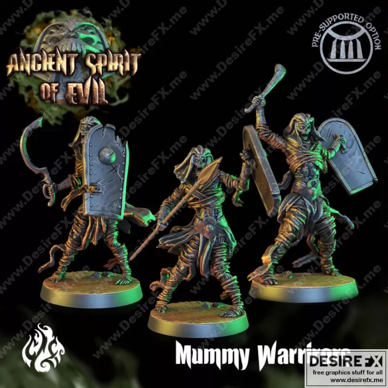 木乃伊战士 3D打印模型|Mummy Warriors – 3D Print Model STL