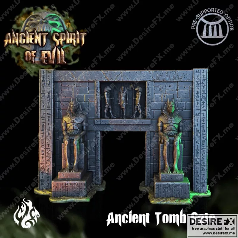 古代墓门 3D打印模型 STL|Ancient Tomb Gate – 3D Print Model STL