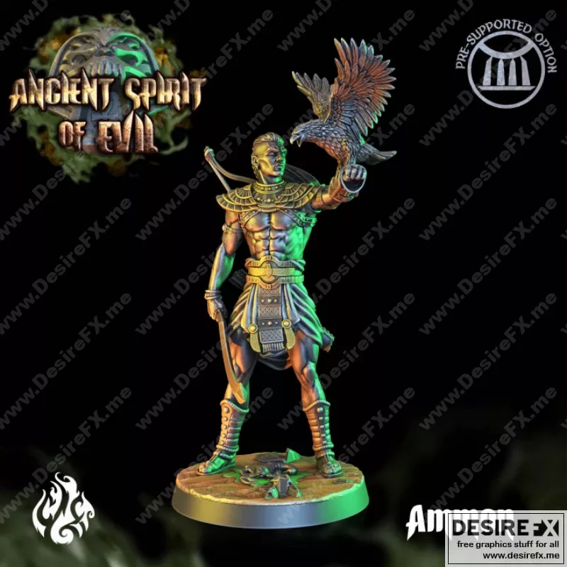 鹰战士阿蒙——3D打印模型|Ammon the Eagle Warrior – 3D Print Model STL
