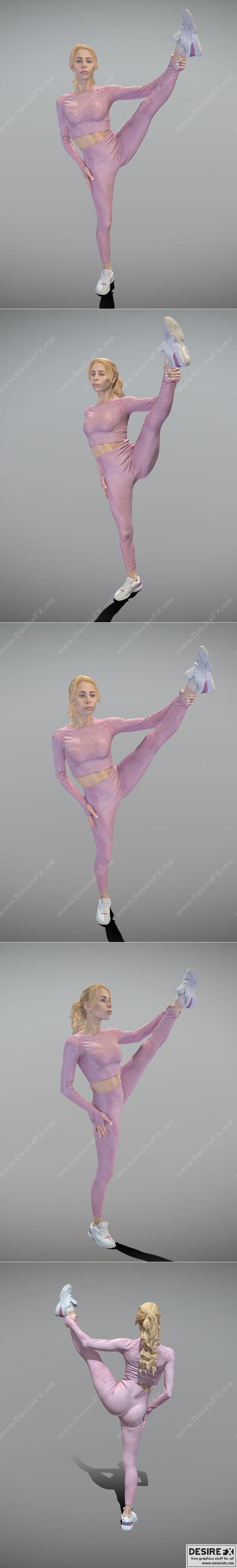 3D打印模型：美丽女性伸腿姿势|Beautiful woman stretching leg 300 – 3D Print Model STL