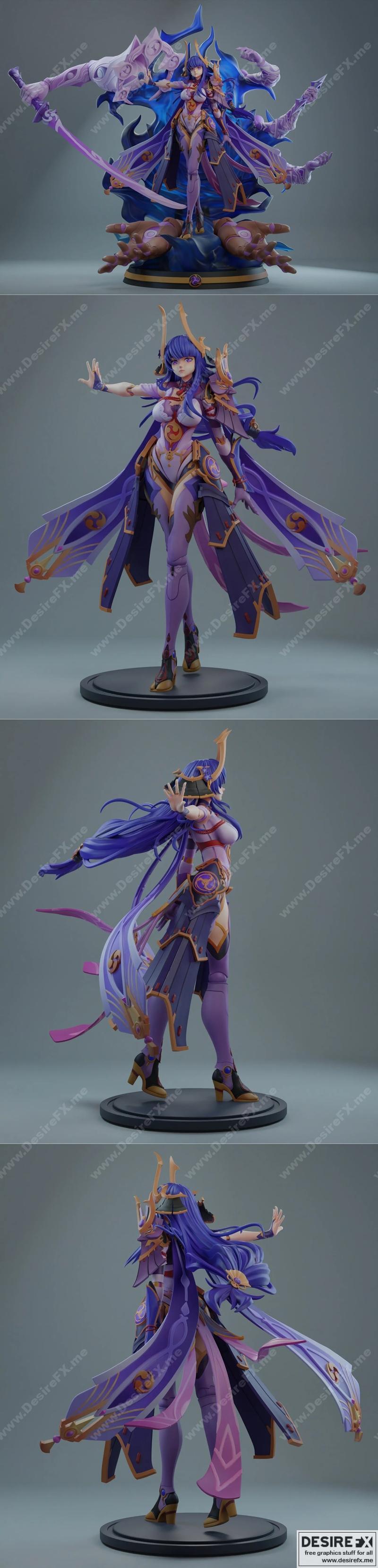 雷电将军 3D打印模型|Raiden shogun – 3D Print Model STL