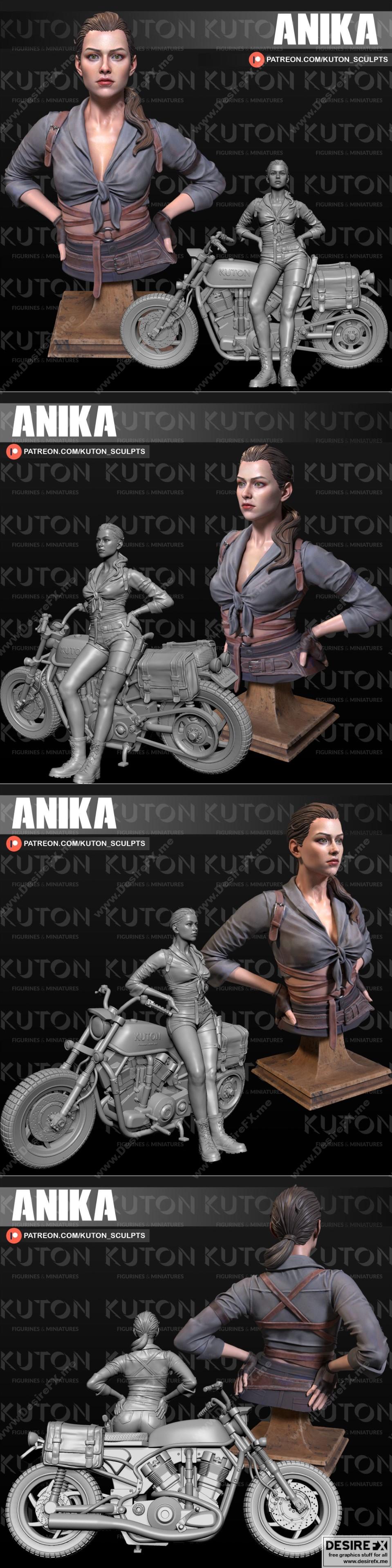 Anika与摩托——3D打印模型|Anika and Motor – 3D print model – Kuton