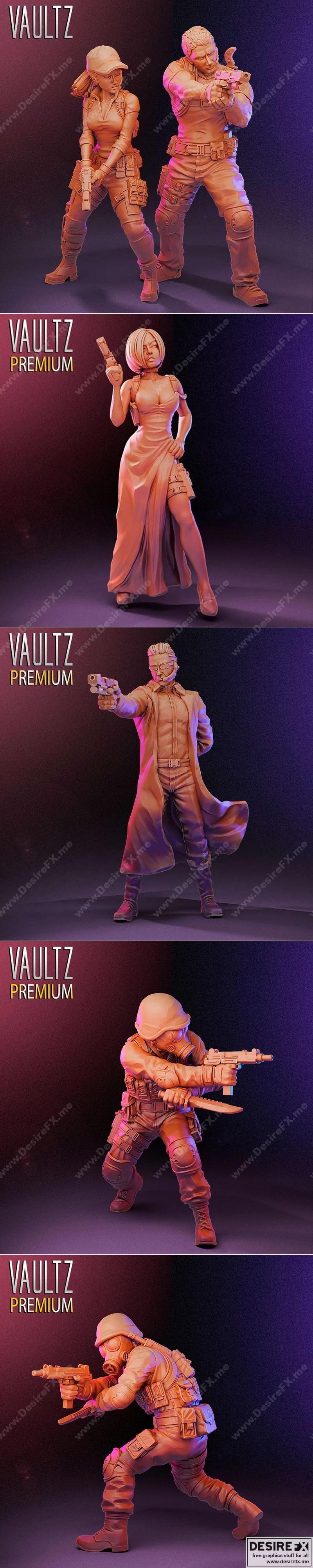 Vaultz迷你模型——末日幸存者套装3D打印模型|Vaultz Miniatures – Apocalypse Survivors Pack – 3D Print Model STL