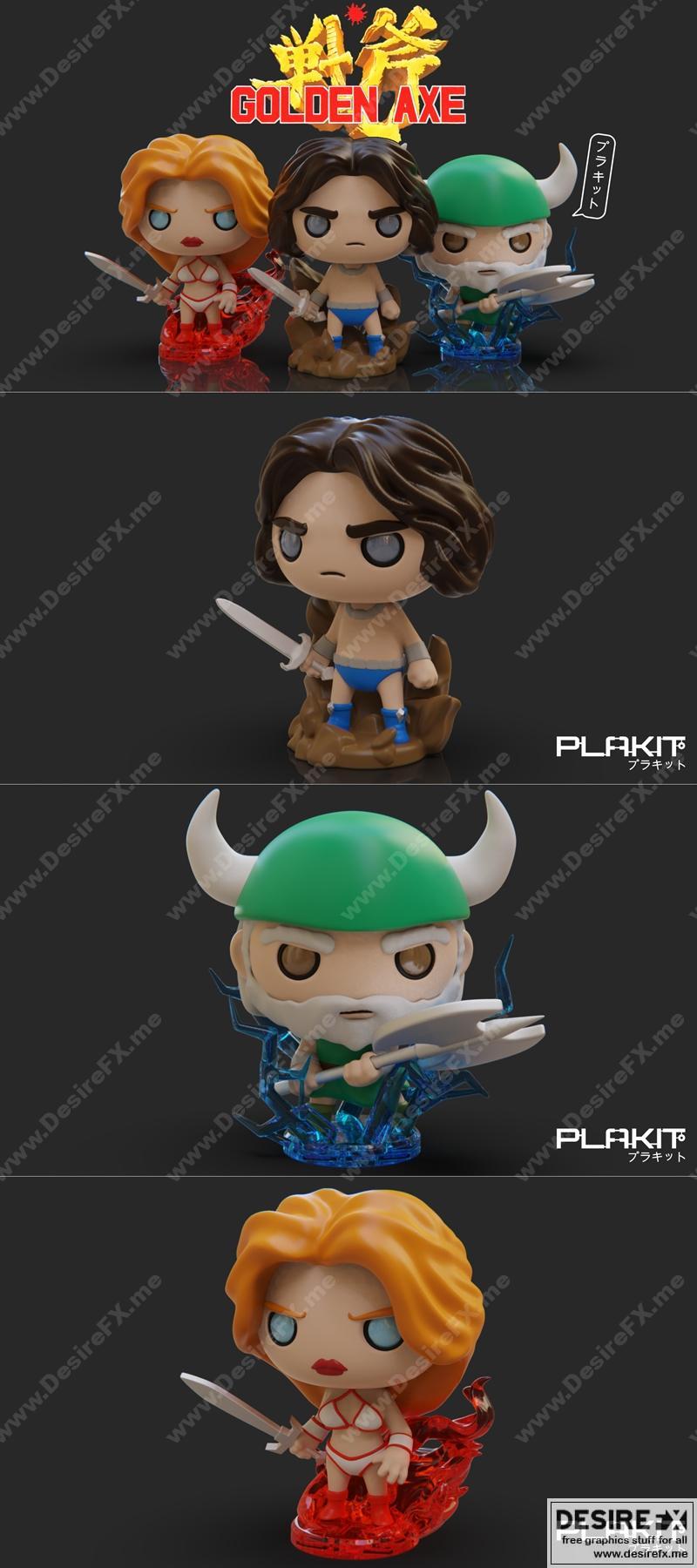 PlaKit - 金色战斧提里斯焰火 - 3D打印模型|PlaKit – Golden Axe Tyris Flare – 3D Print Model STL