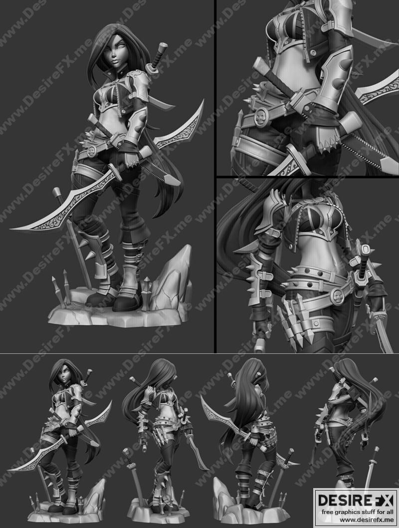 英雄联盟 Katarina 3D打印模型|League of Legends – Katarina – 3D Print Model STL