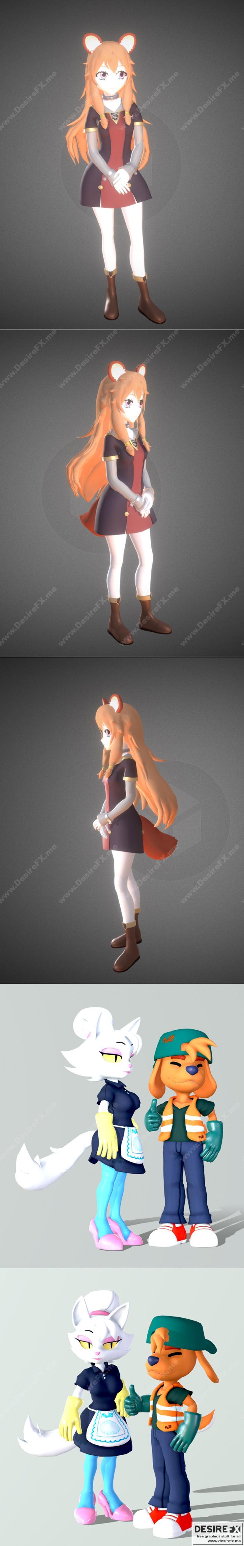 盾之英雄崛起 与 灰姑娘之光 3D打印模型 STL|Raphtalia – Rising of the Shield Hero and Rote – Twinkelen – AW0 – 3D Print Model STL