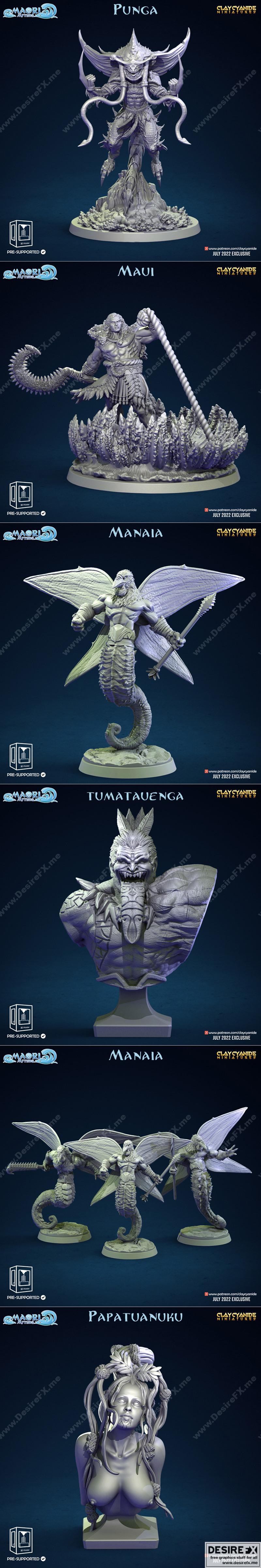孟加拉神话迷你模型——3D打印雕塑STL|Clay Cyanide Miniatures – Maori Mythos – 3D Print Model STL