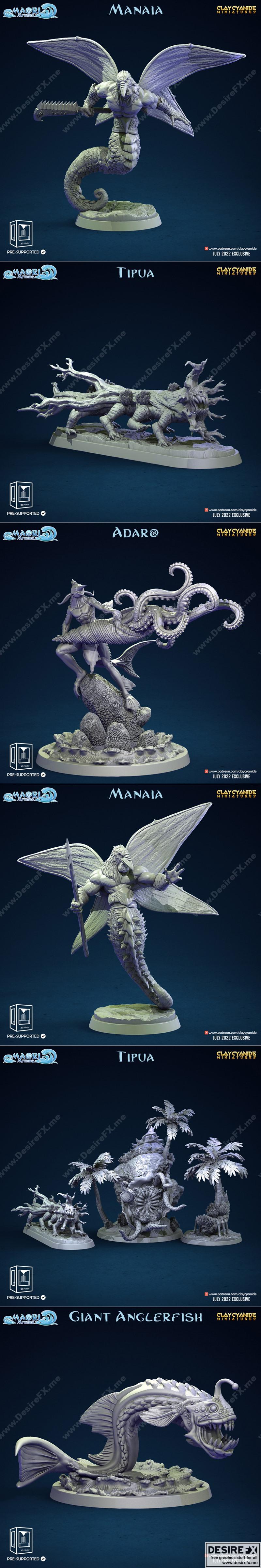 孟加拉神话迷你模型——3D打印雕塑STL|Clay Cyanide Miniatures – Maori Mythos – 3D Print Model STL