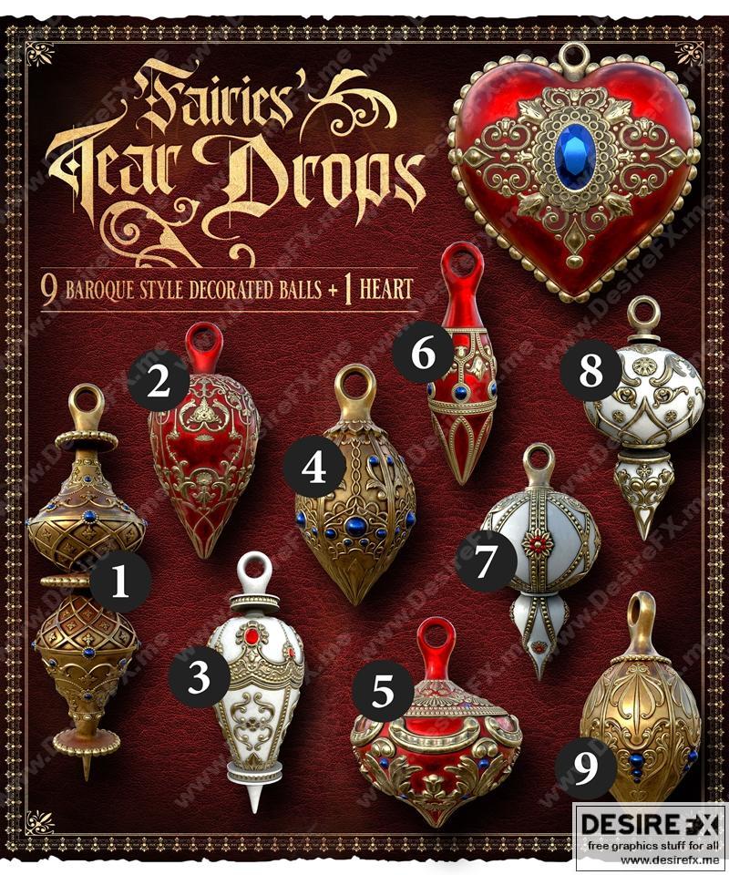 瑞杰英雄圣诞节——小精灵泪滴——3D打印模型|Raging Heroes Xmas – Fairies Tear Drops – 3D Print Model STL