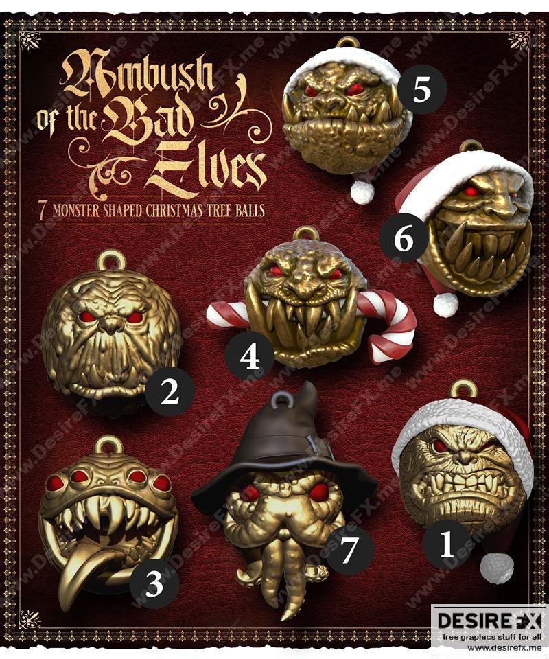 瑞吉英雄圣诞节——邪恶精灵伏击事件 3D打印模型|Raging Heroes Xmas – Ambush of the Bad Elves – 3D Print Model STL