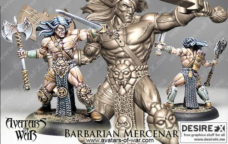 战争之化身——蛮族雇佣兵 3D打印模型|Avatars of War – Barbarian Mercenary – 3D Print Model STL