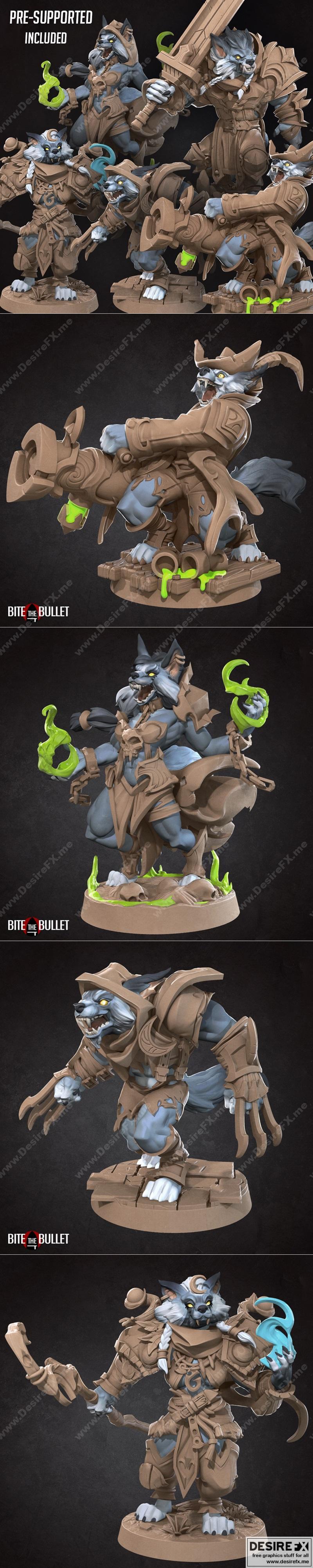 咬下子弹——沃根之狼3D打印模型|Bite the Bullet – Worgens Pack – 3D Print Model STL