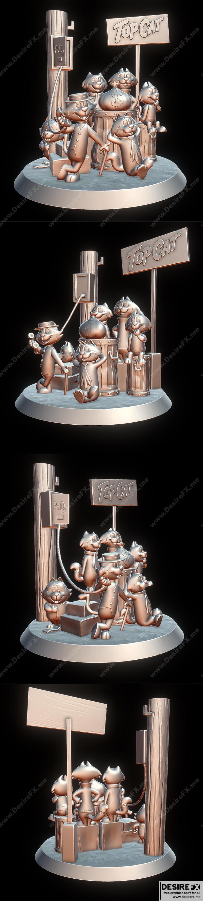 迪奥拉玛 3D打印模型|Top Cat Diorama – 3D Print Model STL
