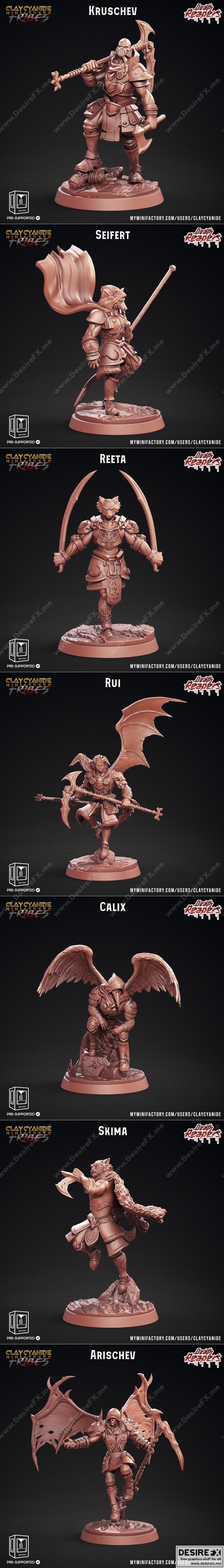 陶土氰化物迷你模型——死神收割者3D打印模型|Clay Cyanide Miniatures – Death Reapers – 3D Print Model STL