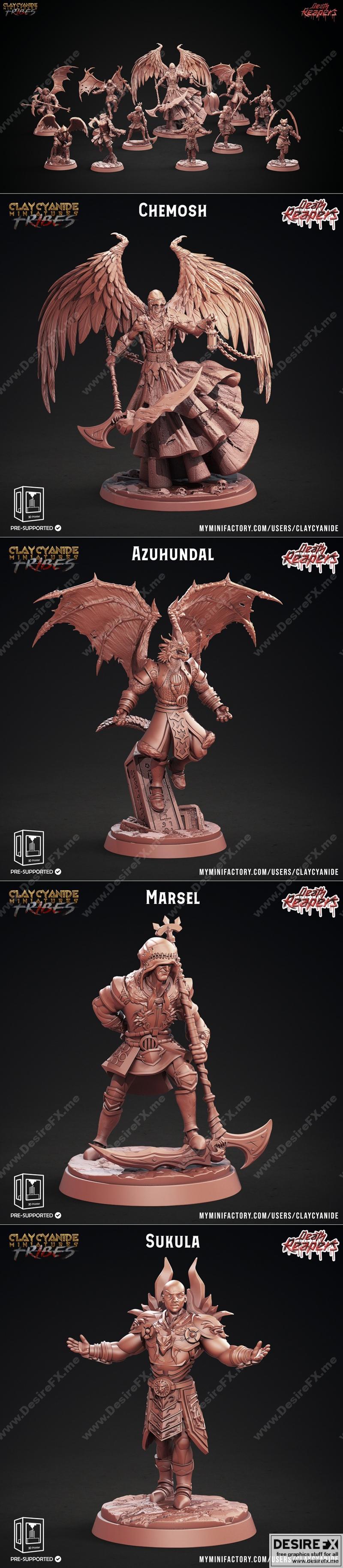 陶土氰化物迷你模型——死神收割者3D打印模型|Clay Cyanide Miniatures – Death Reapers – 3D Print Model STL