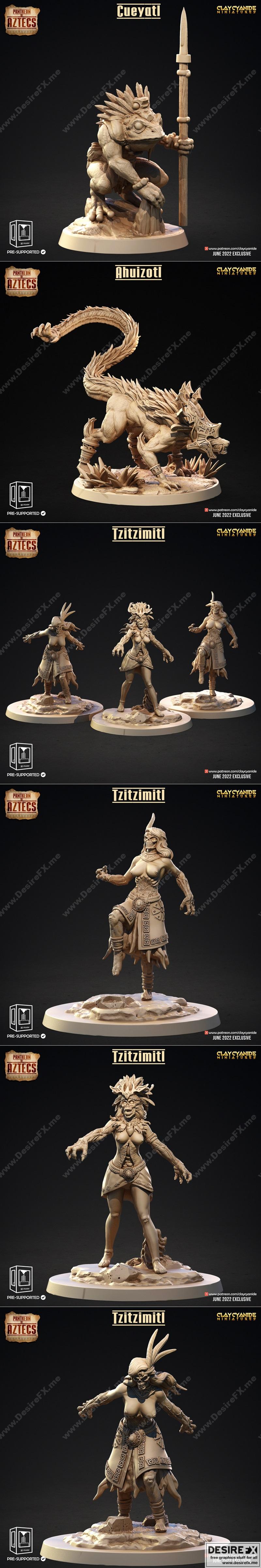阿兹特克神祇3D打印模型|Clay Cyanide Miniatures – Pantheon of Aztecs – 3D Print Model STL