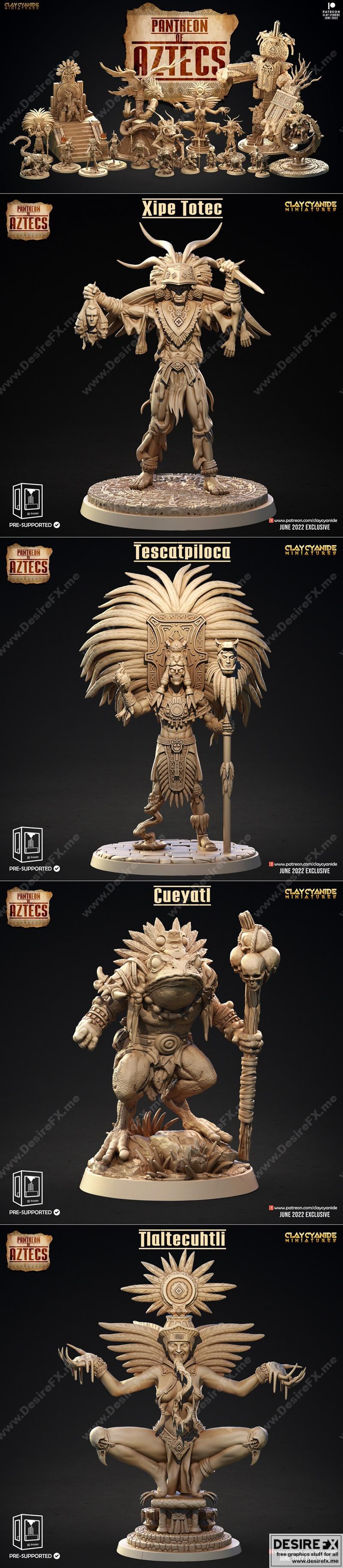 阿兹特克神祇3D打印模型|Clay Cyanide Miniatures – Pantheon of Aztecs – 3D Print Model STL