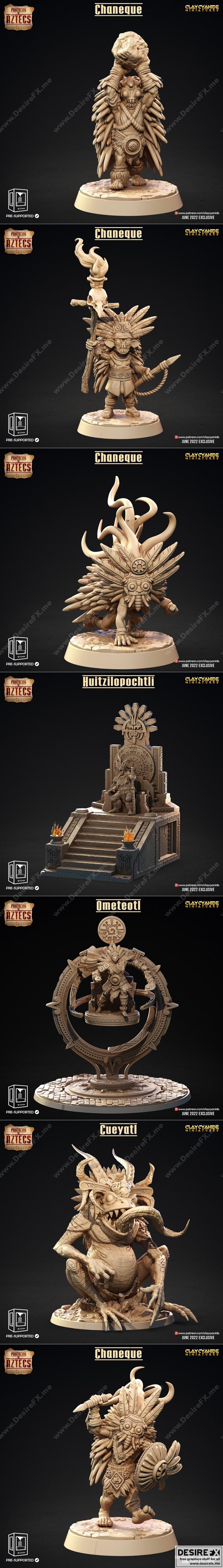 阿兹特克神祇3D打印模型|Clay Cyanide Miniatures – Pantheon of Aztecs – 3D Print Model STL