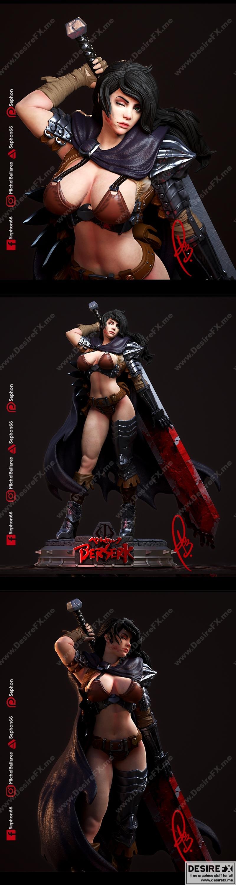 Berserk女战士3D打印模型|Berserk – Female Guts – 3D Print Model STL