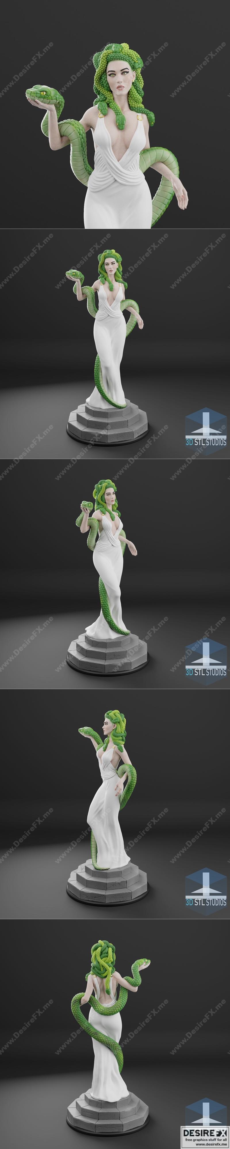 3D打印模型：Medusa女神造型|3D Stl studio – Medusa – 3D Print Model STL
