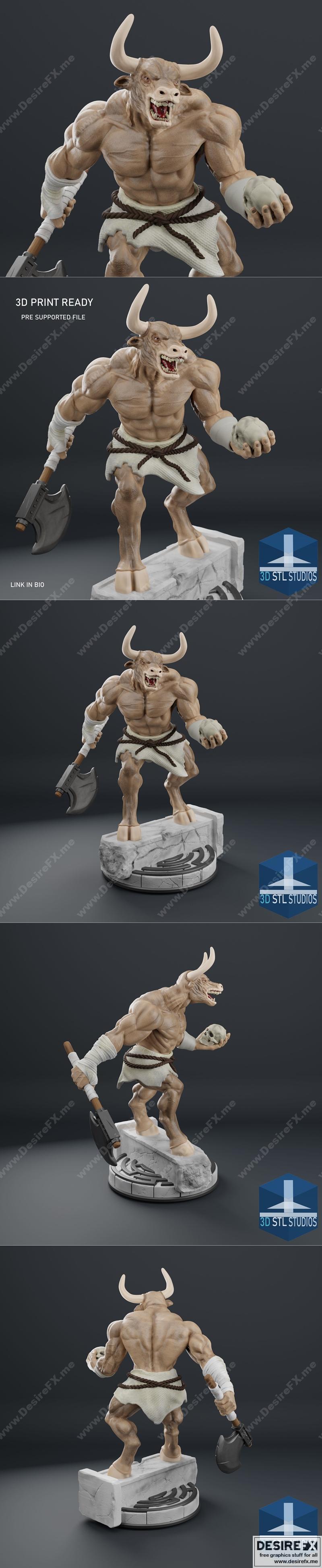 3D打印模型：Minotaur神话巨兽造型|3D Stl studio – Minotaur – 3D Print Model STL