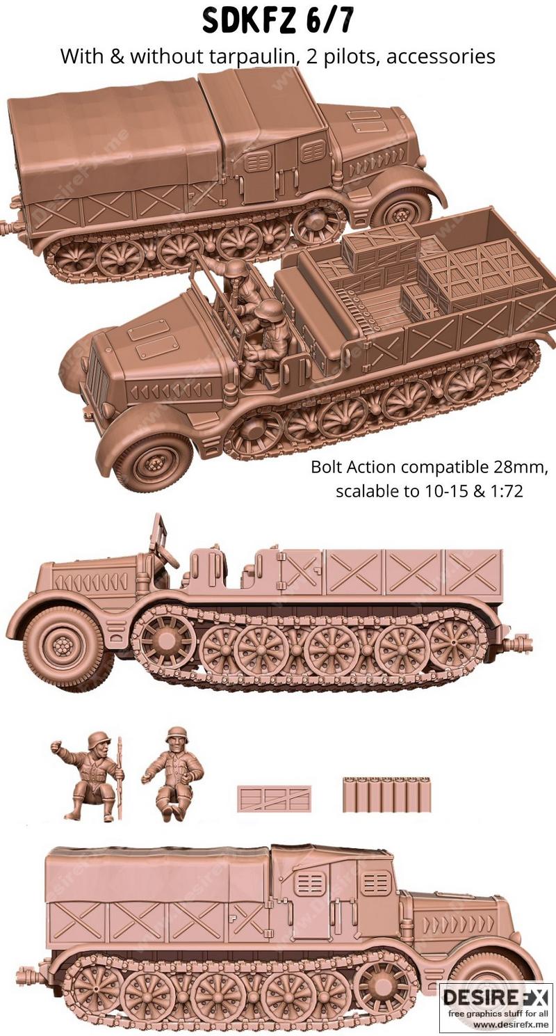 SDKFZ 6-7 - 3D打印模型：动漫游戏角色精制模型|SDKFZ 6-7 – 3D Print Model