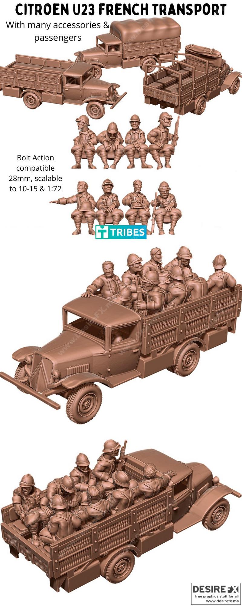 雪铁龙U23 法国交通主题3D打印模型|Citroen U23 French Transport – 3D Print Model