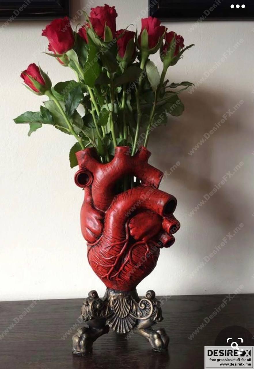 花瓶-心形-3D打印模型|Flower vase – heart – 3D Print Model STL