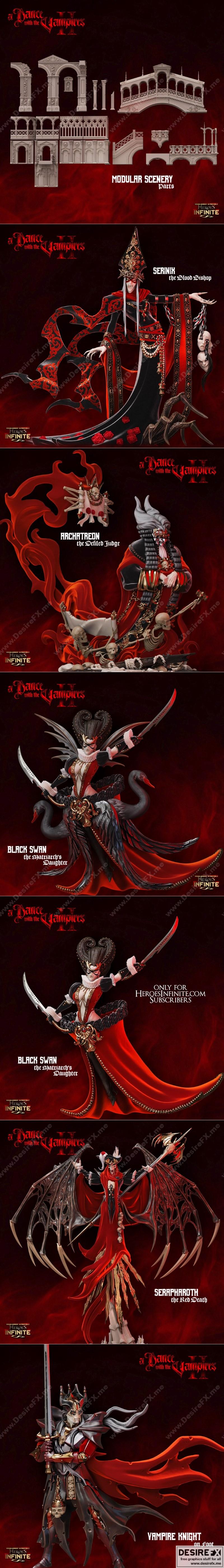 英雄无限——与吸血鬼的共舞 3D打印模型|Heroes Infinite – A Dance with the Vampires October 2022 – 3D Print Model STL