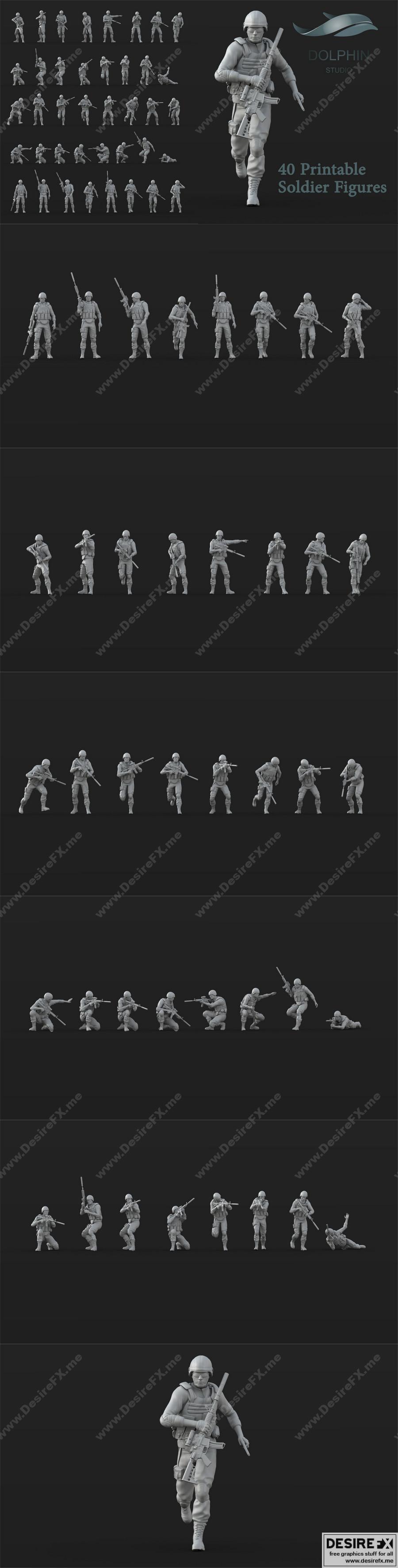 美国海军陆战队员士兵 3D打印模型|US Marines Soldier – 3D Print Model STL