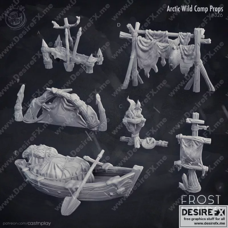 极地野营道具 - 3D打印模型 STL|Arctic Wild Camp Props – 3D Print Model STL