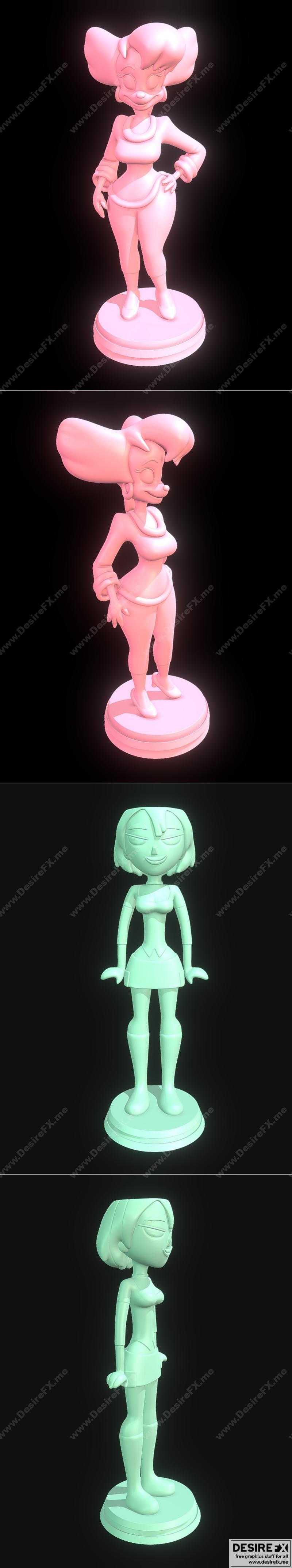 Peg Pete 3D打印模型：Goof Troop与Gwen角色立体模型|Peg Pete – Goof Troop and Gwen – Total Drama – 3D Print Model STL
