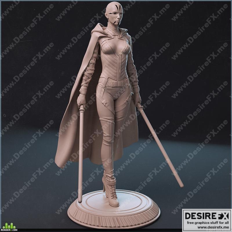 Asajj Ventress 3D打印模型|Asajj Ventress – 3D Print Model STL
