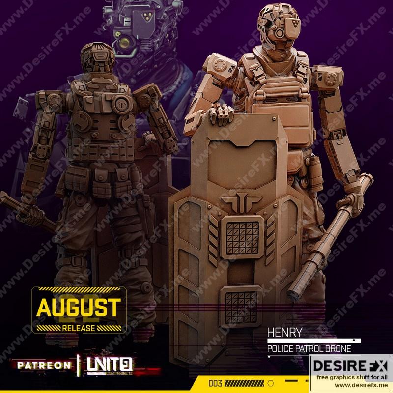 亨利五世警察巡逻无人机3D打印模型|Unit9 – HENRY V1 – Police Patrol Drone – 3D Print Model