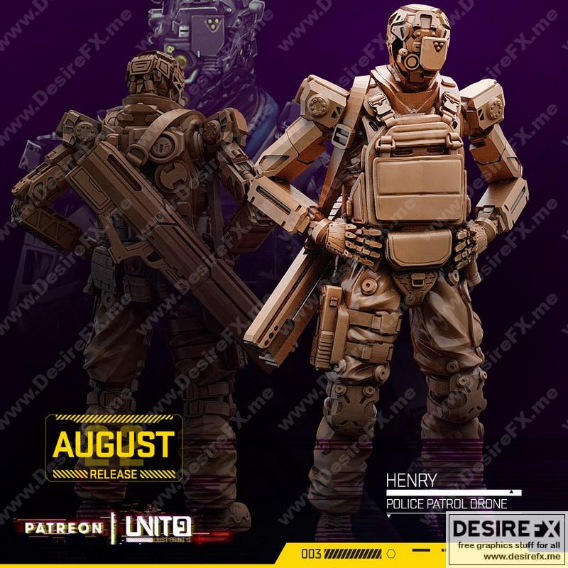 亨利五世3D打印巡逻无人机模型|Unit9 – HENRY V3 – Police Patrol Drone – 3D Print Model