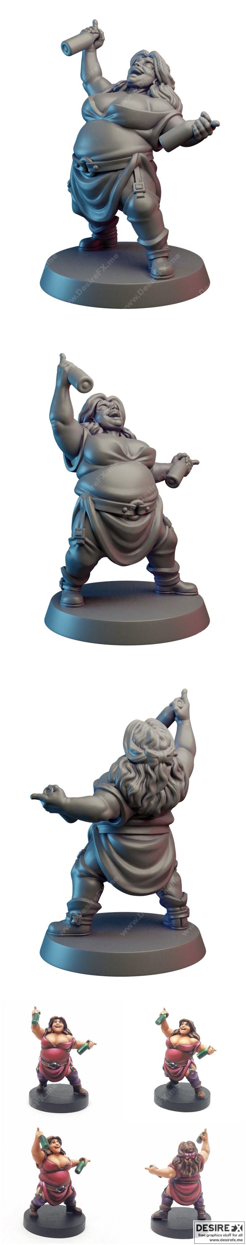 Vae Victis 3D打印模型：派对女郎 cosplay 精品雕塑|Vae Victis – Party Lady – 3D Print Model