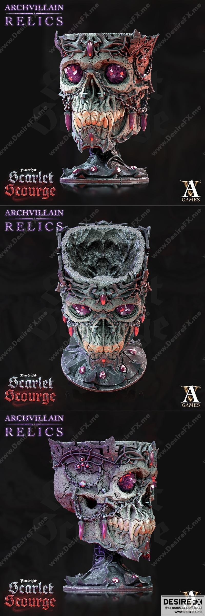 Archvillain游戏《吸血鬼老者头骨》3D打印模型|Archvillain Games – Archvillain Relics – Vampire Elder Skull – 3D Print Model STL