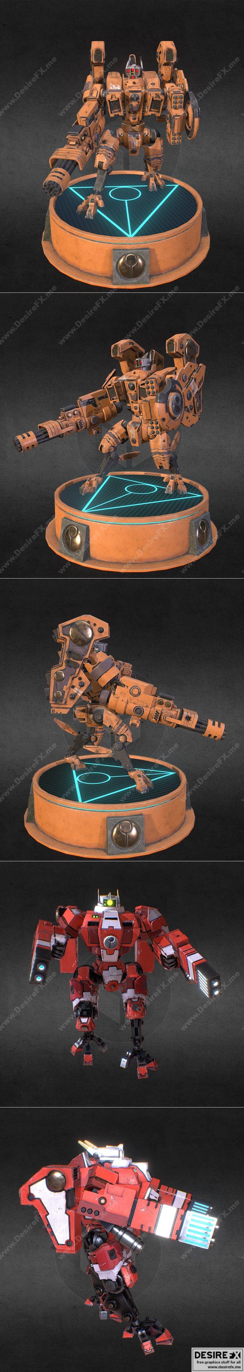 泰坦帝国  Rip Tide战甲 与泰坦危机服 3D打印模型|Tau Empire, Riptide Battle Armour and Tau Crisis Suit – 3D Print Model STL