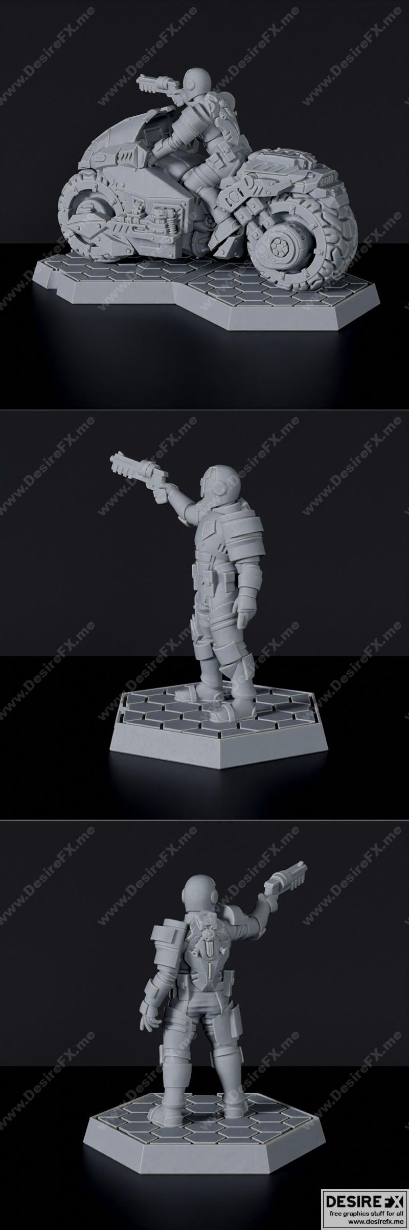 检察官骑车与步行造型——3D打印模型STL|Prosecutor Harsh On Bike and On Foot – 3D Print Model STL