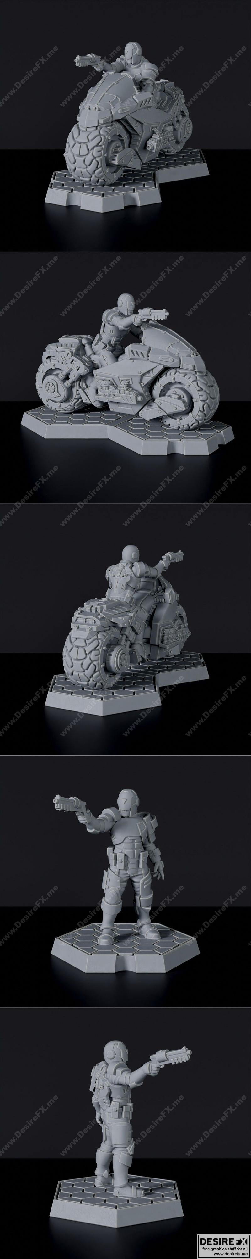 检察官骑车与步行造型——3D打印模型STL|Prosecutor Harsh On Bike and On Foot – 3D Print Model STL