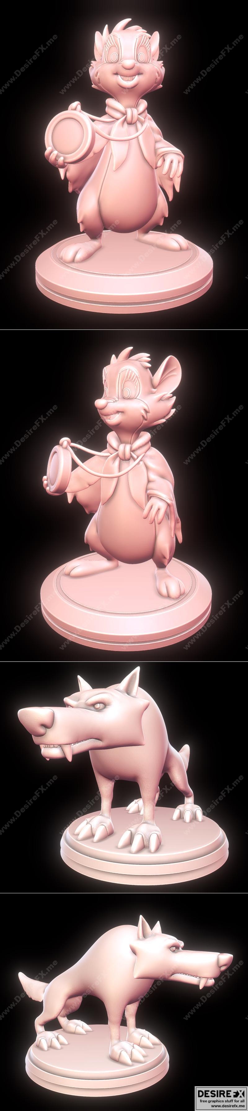 《尼姆希的秘密与黑狼——3D打印模型》|Mrs. Brisby – The Secret of NIMH and Black Wolf – 3D Print Model STL