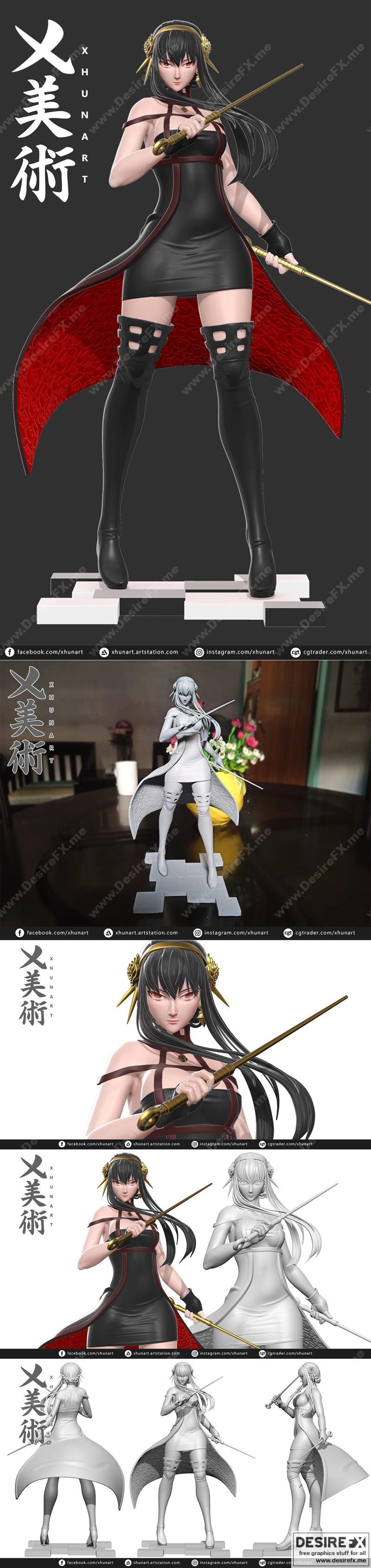《Spy x Family》约尔·菲欧格尔 3D打印模型|Spy X Family Yor Fiorger – 3D Print Model STL