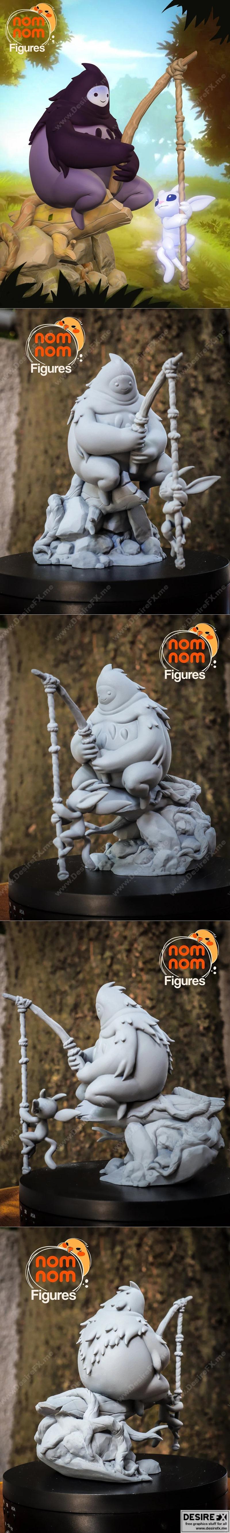 Ori与Naru 3D打印模型|Nomnom Figures – Ori and Naru – Ori and the Blind Forest – 3D Print Model STL