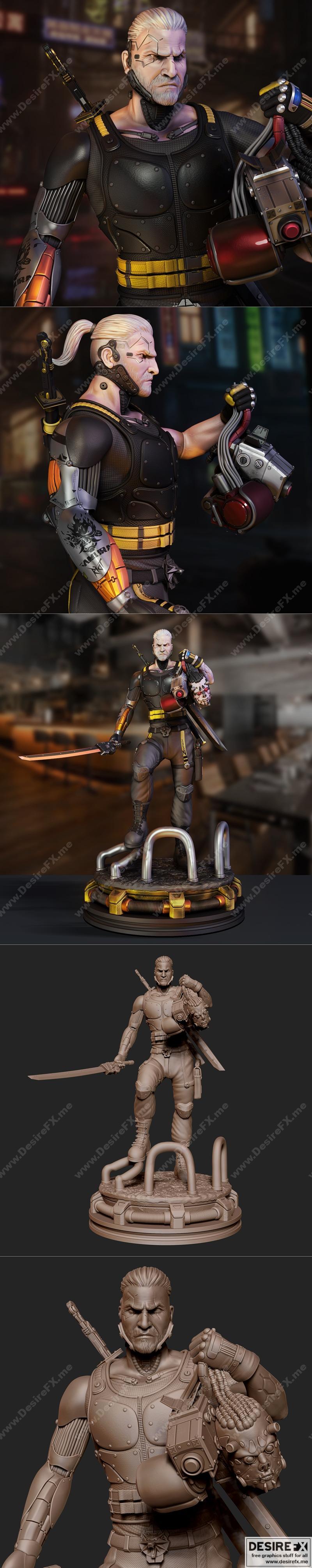 赛博朋克2077 余烬3D打印模型|Geralt Cyberpunk V2 Fanart – 3D Print Model STL