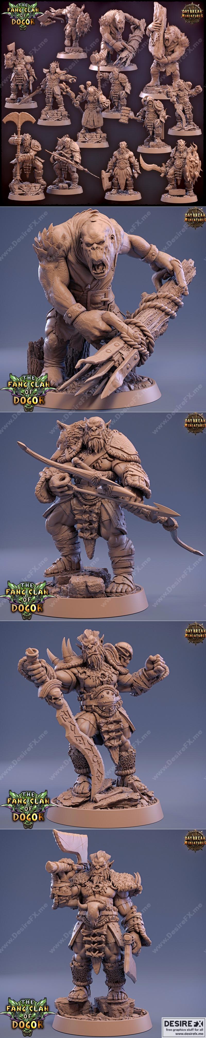 狗尔宇宙 Fang族 3D打印模型|Daybreak Miniatures – The Fang Clan of Dogor August 2022 – 3D Print Model STL